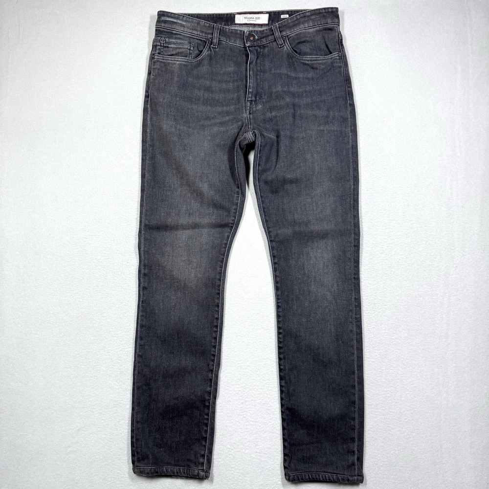 Teleria Zed Jeans Mens 34 Cobra 19 A Black Denim Made in Italy Slim Straight